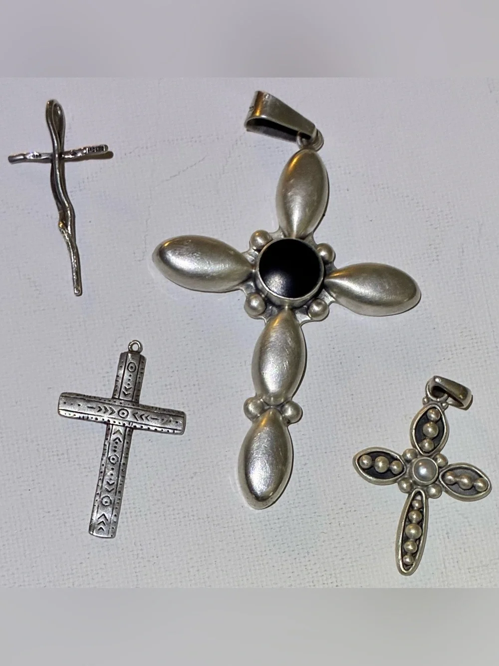 Sterling-Silver Cross Pendant Collection (4) Silpada, vintage Mexican, southwest